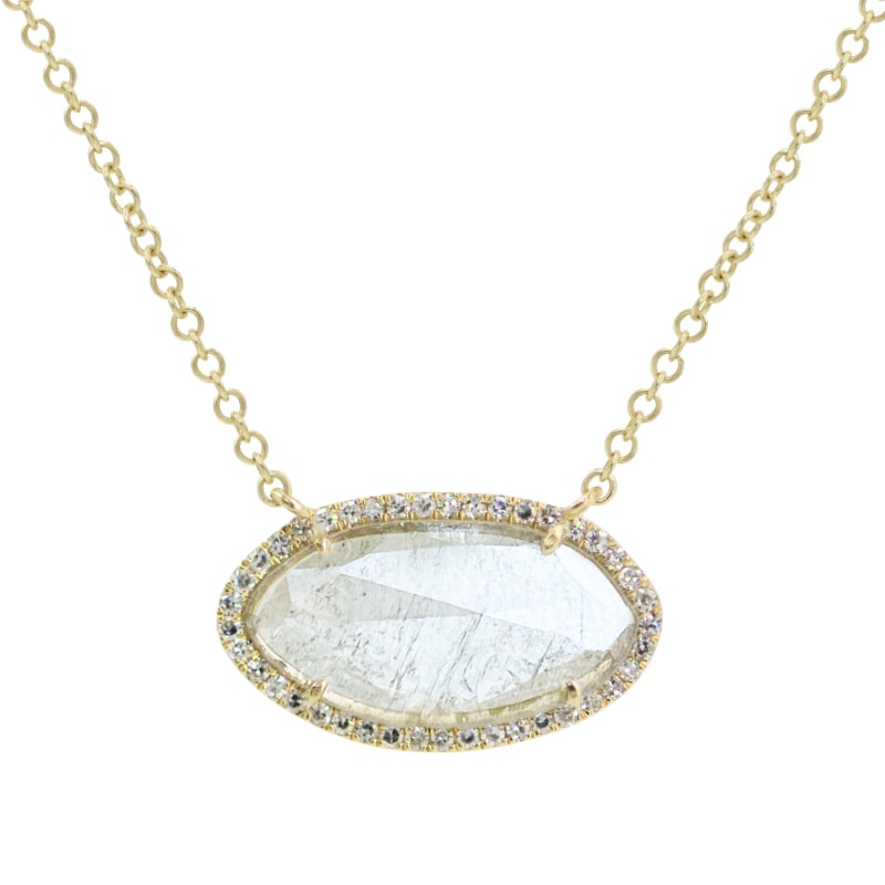 Thumbnail of Diamond Slice Necklace In 14K Yellow Gold Marquise image