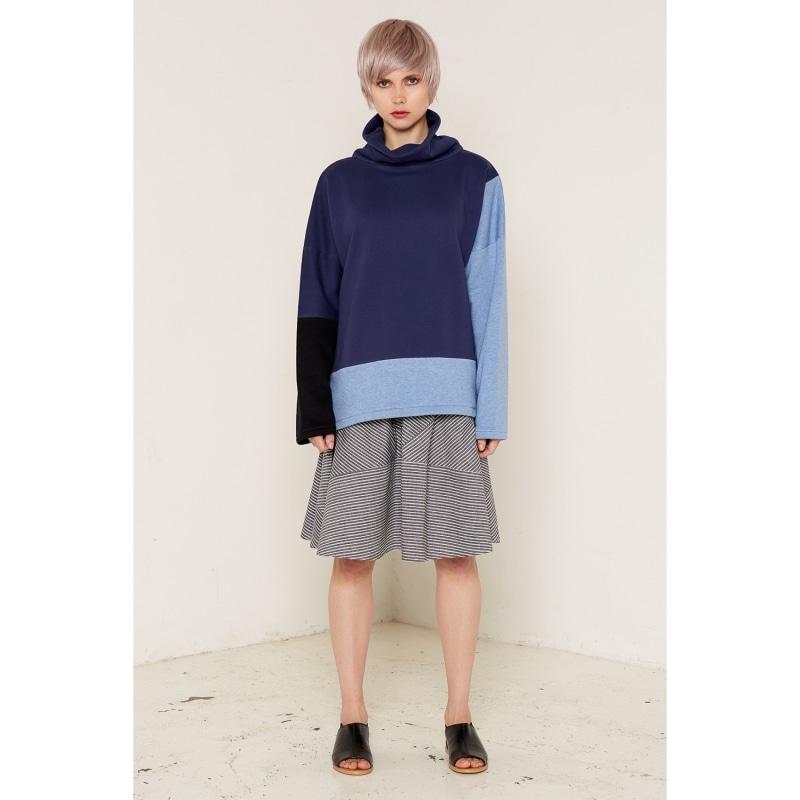 Thumbnail of Turtleneck Neptune Jumper Blue In Organic Cotton image