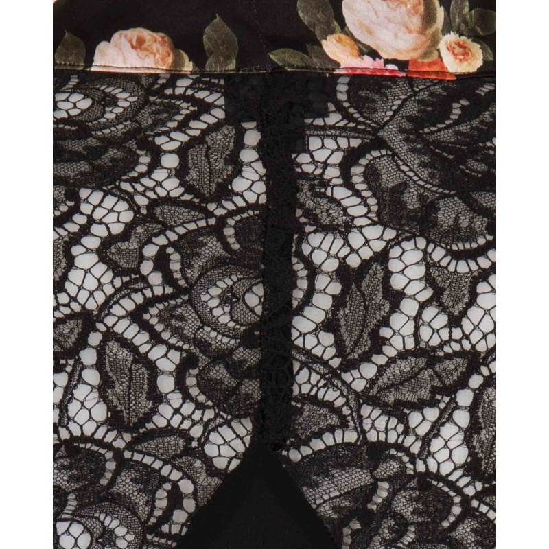 Thumbnail of Black Peony Silk Bow Blouse image