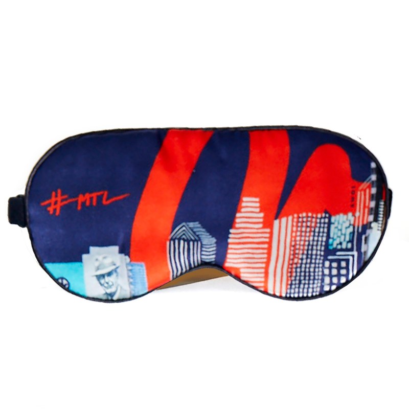 Thumbnail of Urban Sleep Mask: Illustrated Silk Eye Mask With Montreal City Skyline image