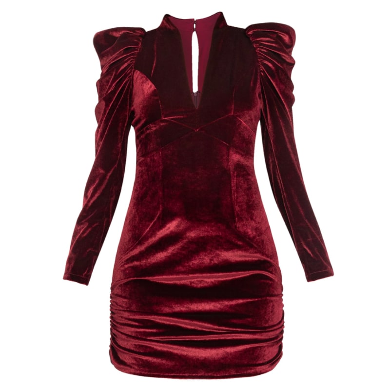 Velour burgundy dress cheap