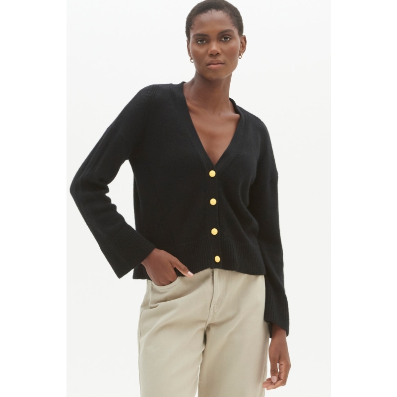 Black cashmere cardigan deals