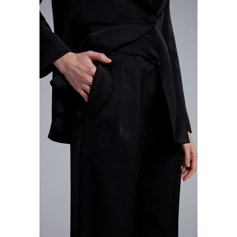 Thumbnail of Logan Black Satin Blazer image