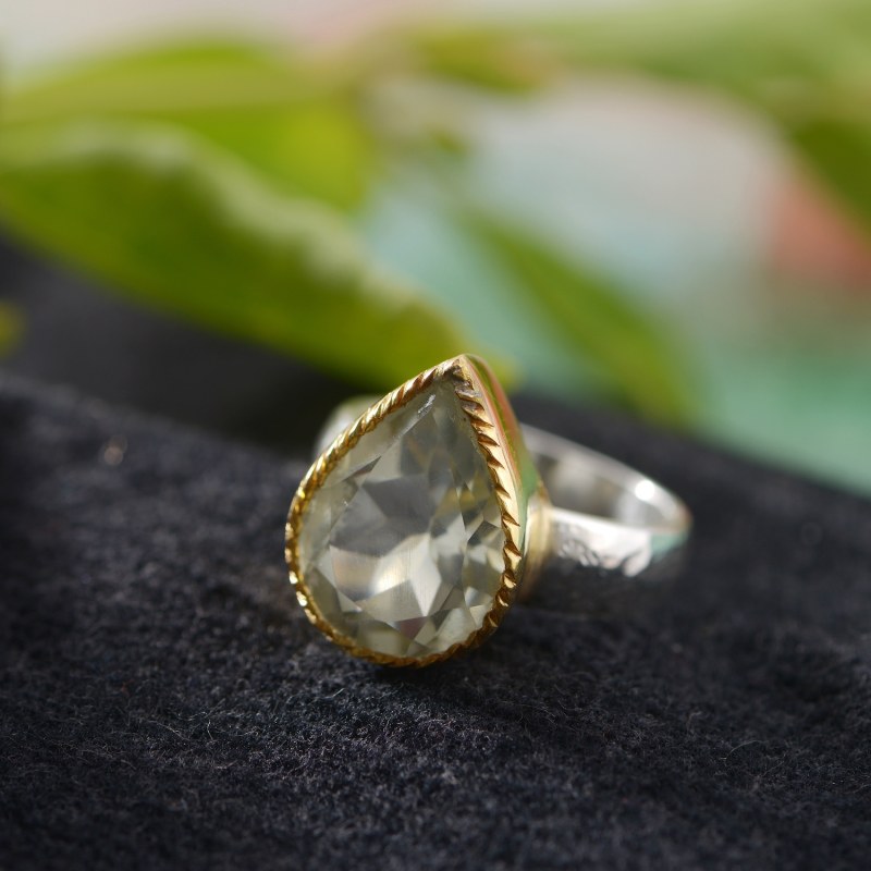 Thumbnail of Lola Green Amethyst Teardrop Ring image