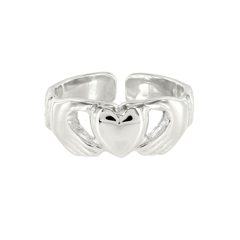 Thumbnail of London Irish Adjustable Claddagh Ring Silver image