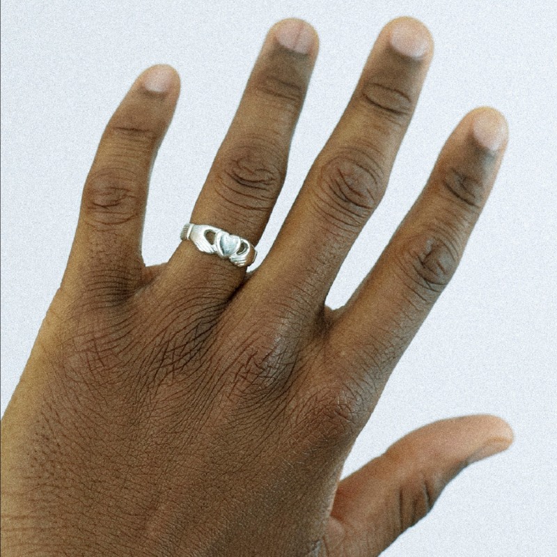 Thumbnail of London Irish Adjustable Claddagh Ring Silver image