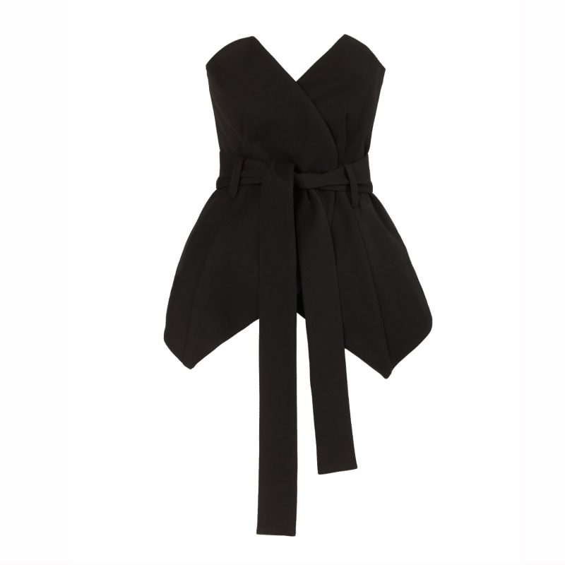 Set - Long Button-Up Dress With Corset Belt Black | Julia Allert | Wolf ...
