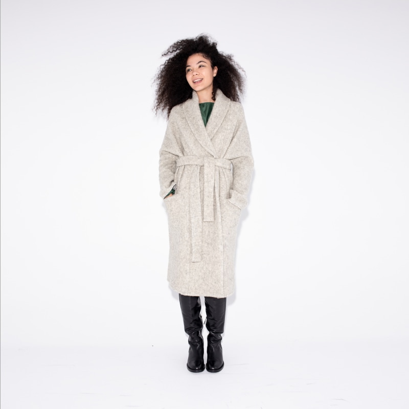 Greige wool coat hotsell