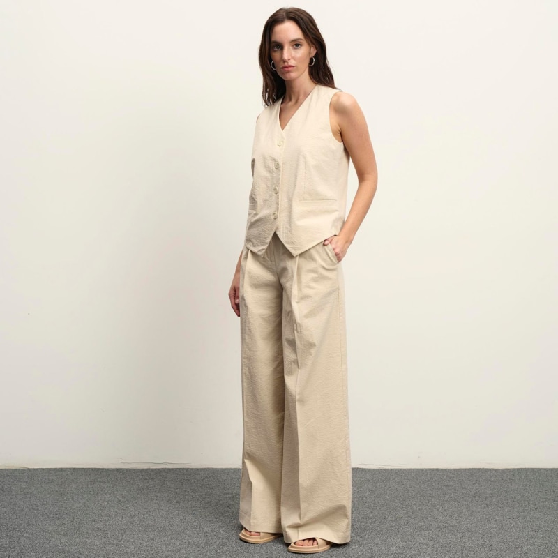 Thumbnail of Long Cotton Trousers – Vanilla image