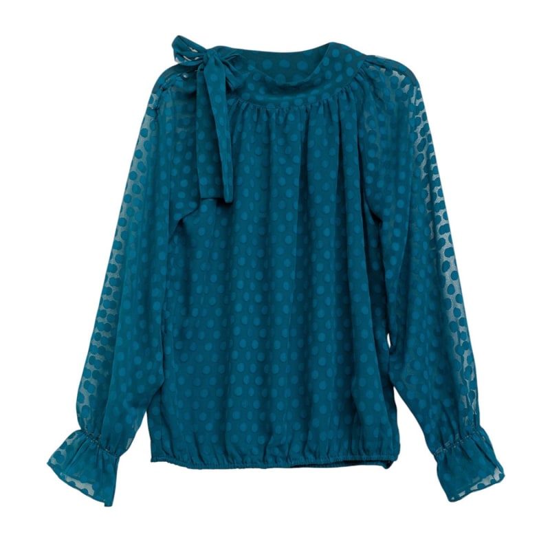 Long Sleeve Blouse With Lace Blue | NIZA | Wolf & Badger Long Sleeve Blouse With Lace Blue | NIZA | Wolf & Badger