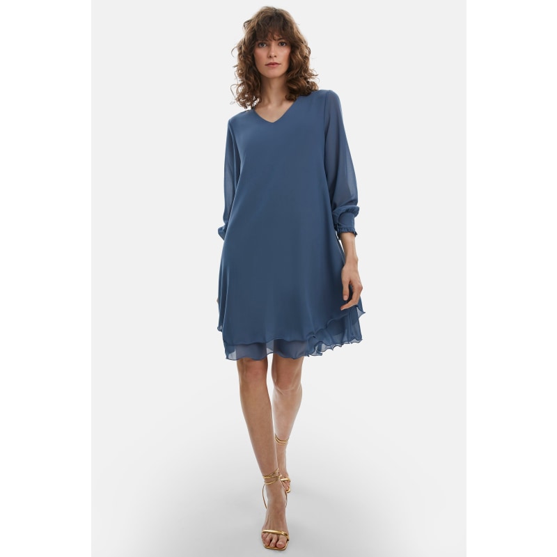 Thumbnail of Long Sleeve Denim Wave Hem Dress image