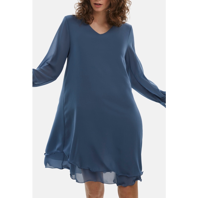 Thumbnail of Long Sleeve Denim Wave Hem Dress image