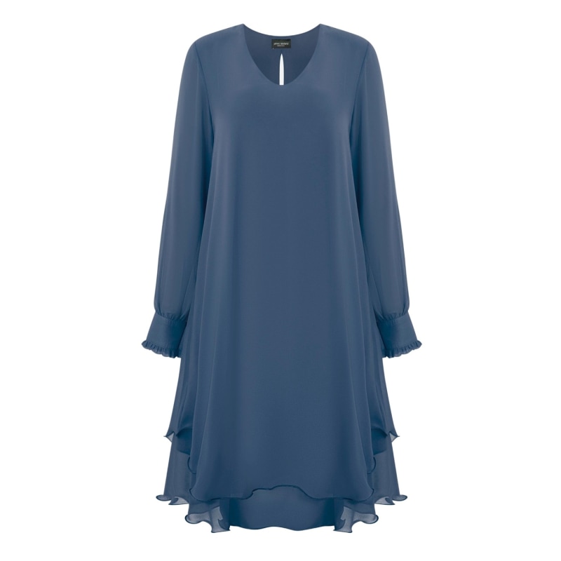 Thumbnail of Long Sleeve Denim Wave Hem Dress image