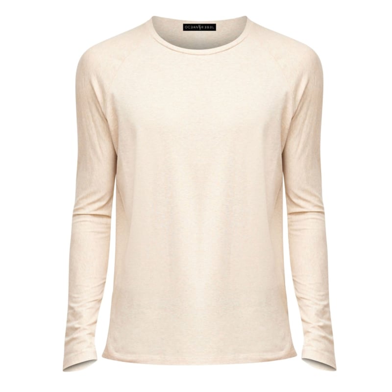 Thumbnail of Long Sleeve Side-Slit Comfort T-Shirt - Raw Oatmeal image