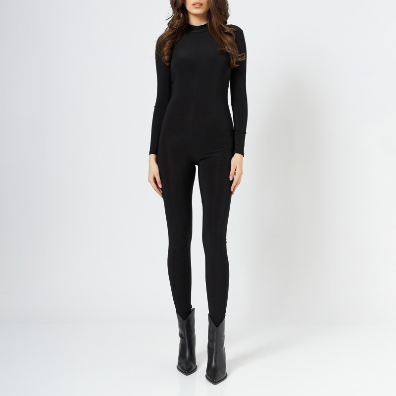 Black fitted jumpsuit with sleeves outlet