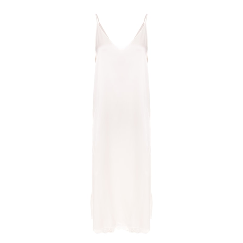 Pure Silk Slip Dress In Ivory With Adjustable Straps by IZABELA MANDOIU