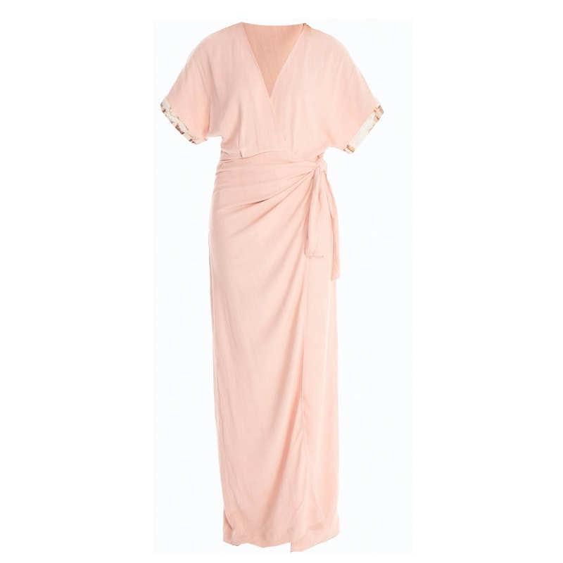 Thumbnail of Long Wrap Dress - Coral image