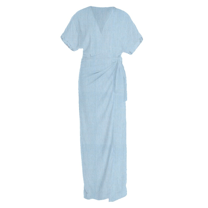 Thumbnail of Long Wrap Dress - Denim image