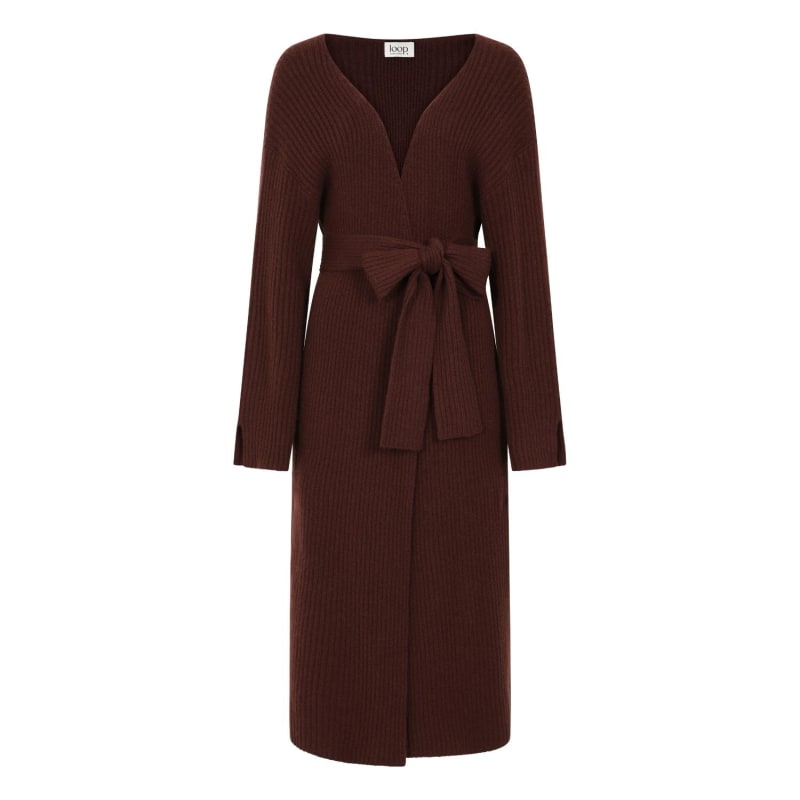 Belted longline cardigan deals