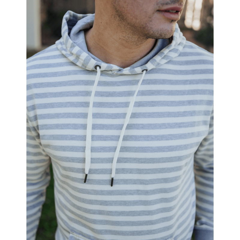 Thumbnail of Loopy Lines Mcgee Hoodie - Grey And White Stripes image