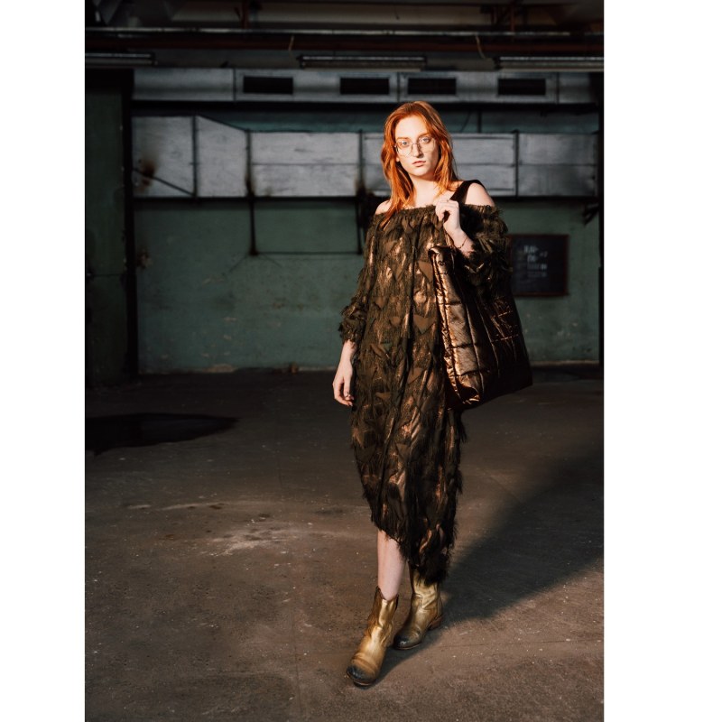 Loose Fit Midi Dress Dark Green by Julia Allert