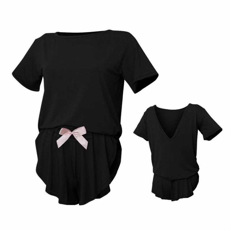 Loose T-Shirt & Butterfly Shorts - Black | Loreen Label | Wolf 