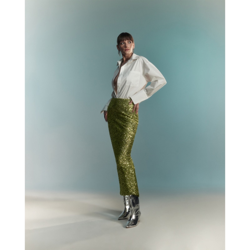 Thumbnail of Lora Sequin Skirt - Green image