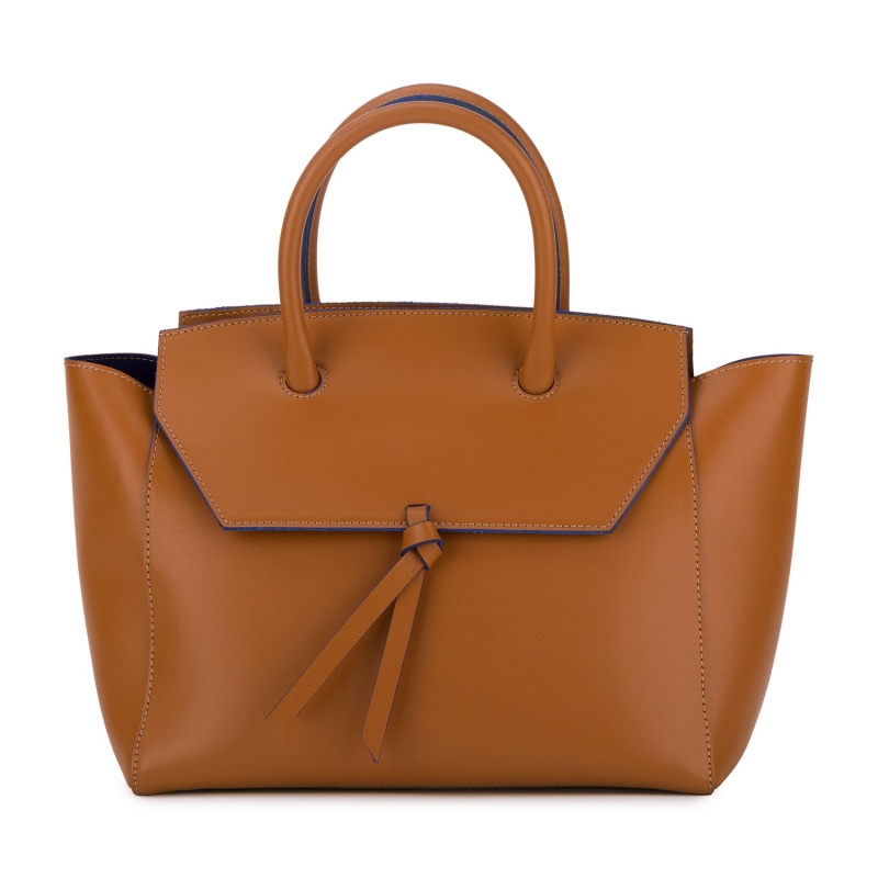 Loren Midi Leather Tote Bag - Cognac, Alexandra de Curtis