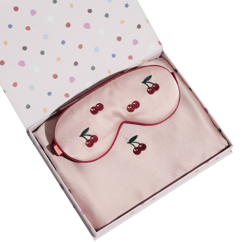 Thumbnail of Lost Cherries 2 Piece Silk Gift Set - Silk Pillowcase & Silk Sleep Eye Mask image