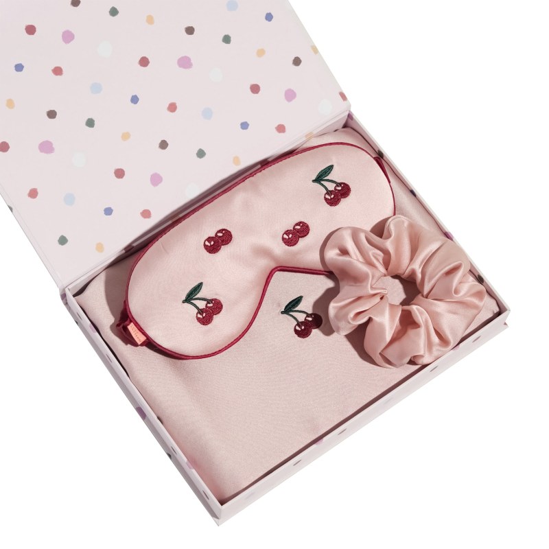 Thumbnail of Lost Cherries 3 Piece Silk Gift Set - Silk Pillowcase & Silk Sleep Eye Mask & Silk Scrunchie image