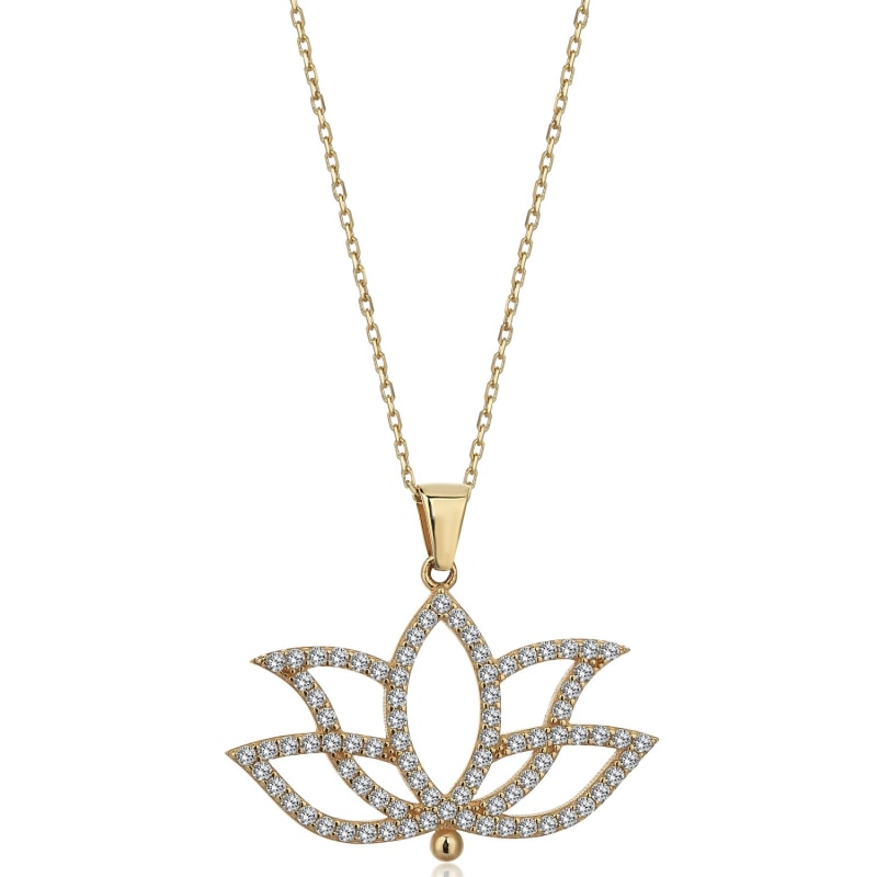 Thumbnail of Lotus Necklace In 14K Gold image