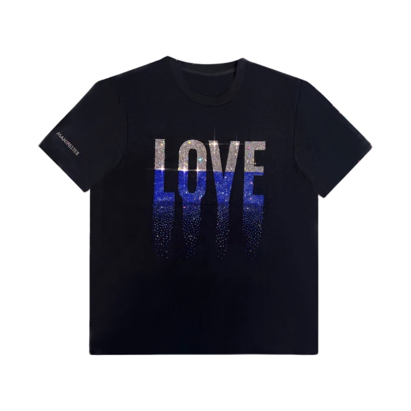 Thumbnail of Love Rhinestoned T-Shirt - Black image