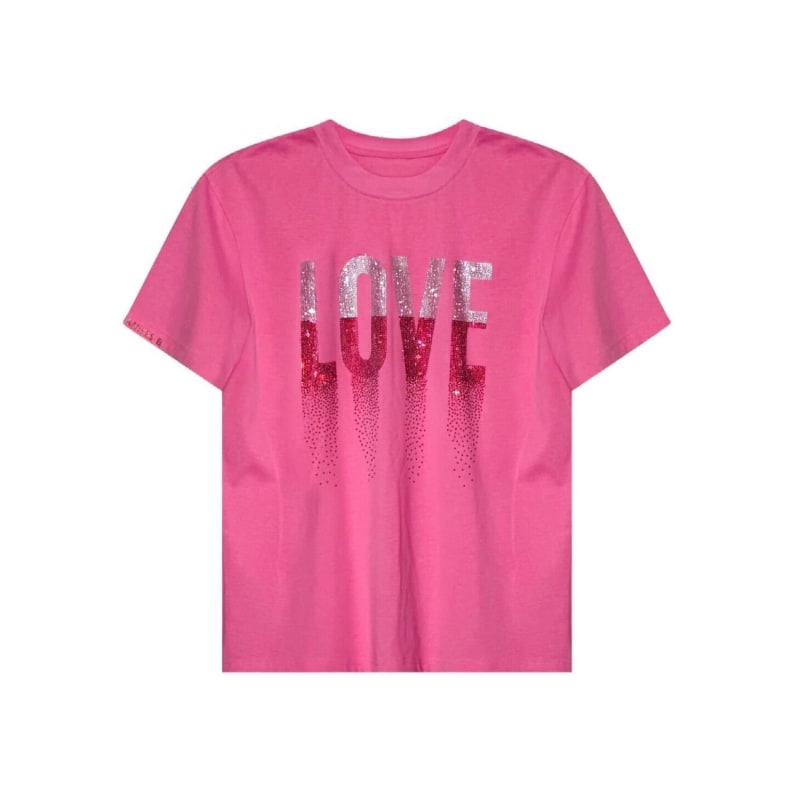 Thumbnail of Love Rhinestoned T-Shirt - Pink image