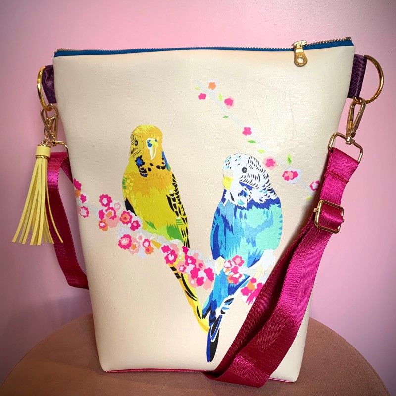 Thumbnail of Loving Budgies Vegan Leather Handbag image