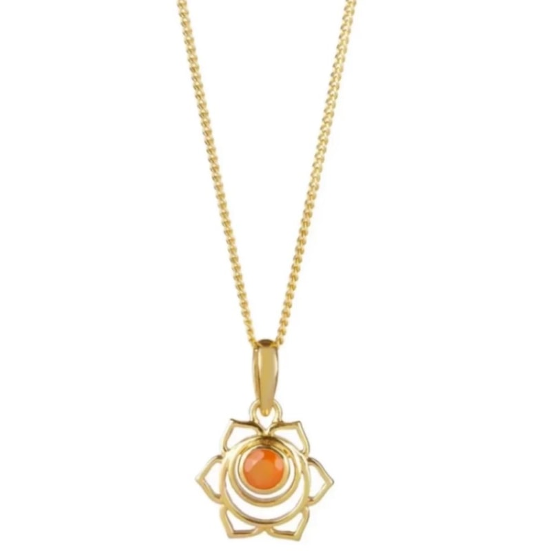 Thumbnail of Sacral Chakra Gold Vermeil Necklace - Carnelian image