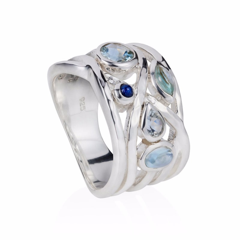 Thumbnail of Silver Ring Aquamarine, Blue Topaz, Moonstone Liana image