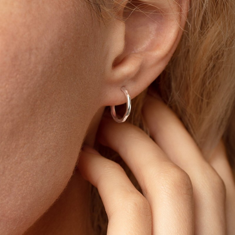 Thumbnail of Sterling Silver Small Waterfall Hoops image