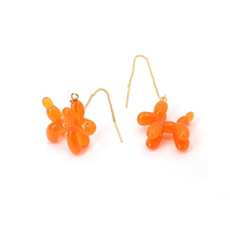 Balloon top dog earrings
