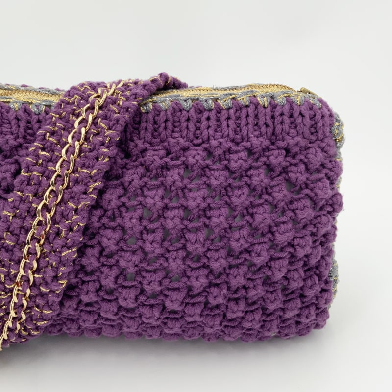 Thumbnail of Luar Hand Knitted Bag - Purple image