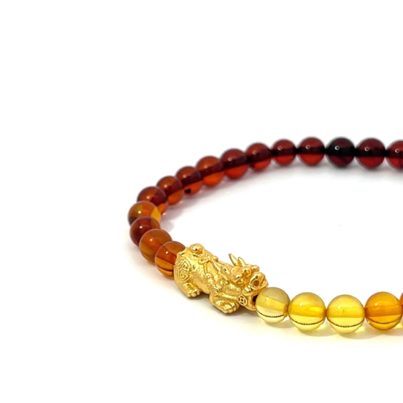 Thumbnail of Lucky Amber - Round Beaded Gradient Bracelet image