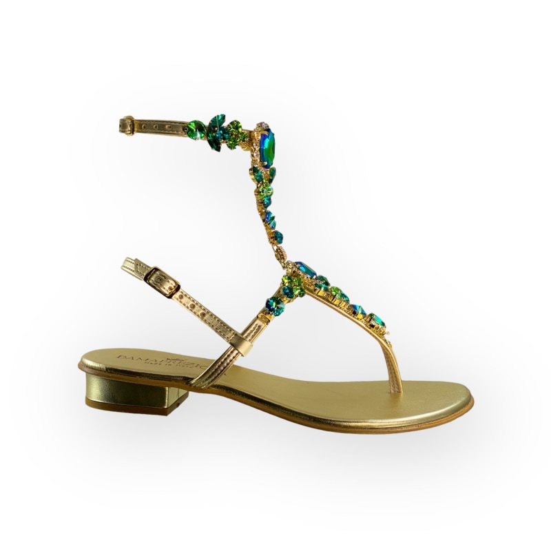 Emerald green flat sandals top