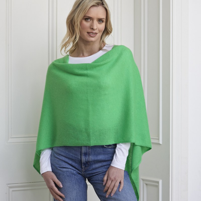 Thumbnail of Lucy Apple Green Multi Way Cashmere Wrap image