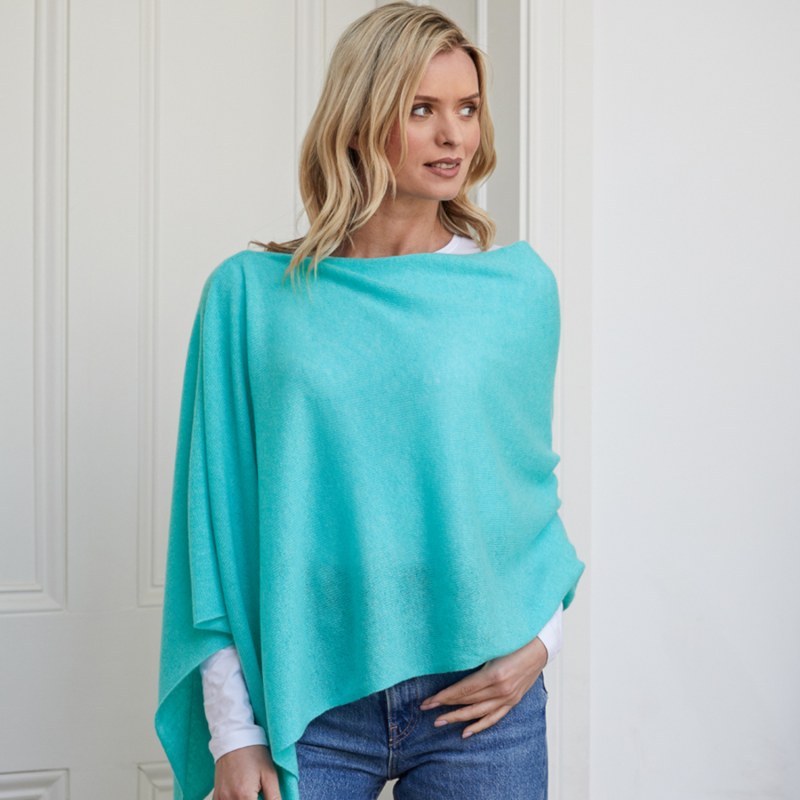 Thumbnail of Lucy Aqua Multi Way Cashmere Wrap image