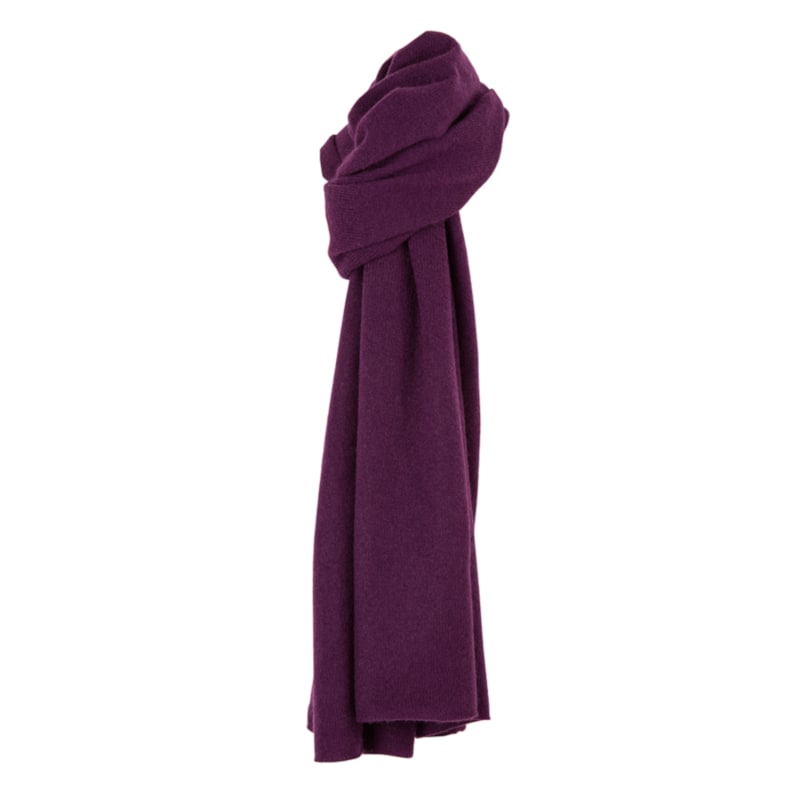 Patricia Nash - Large Knit Scarf with Contrast Stitching - Plum