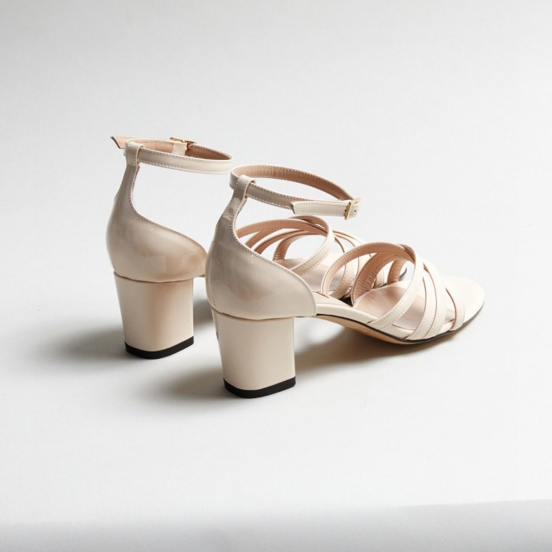 Thumbnail of Luna Selene Leather-Lined Strappy Sandal With Block Heel- Neutrals image