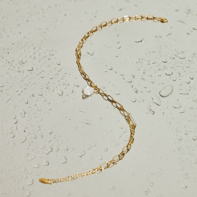 Thumbnail of Ryna Link Chain Pearl Necklace - 18K Gold Vermeil image