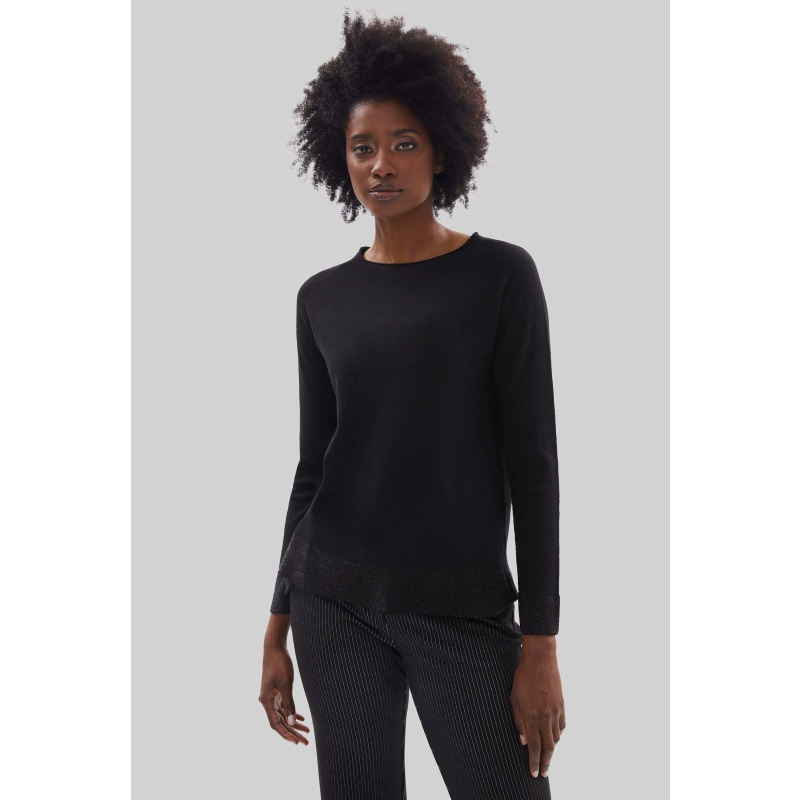 Lurex Detail Jumper Black by James Lakeland