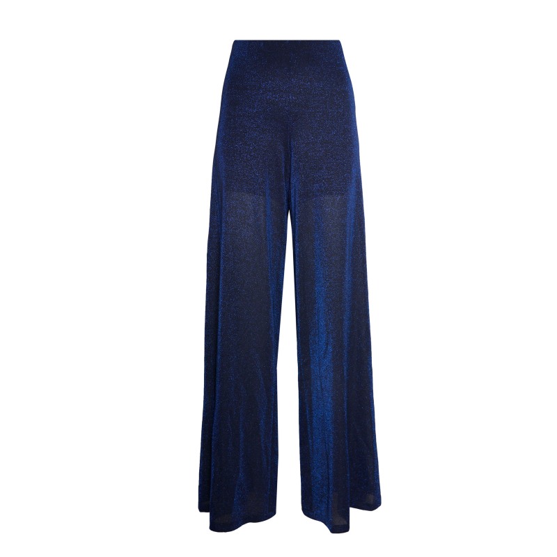 Lurex Evening Palazzo Trousers Navy by James Lakeland