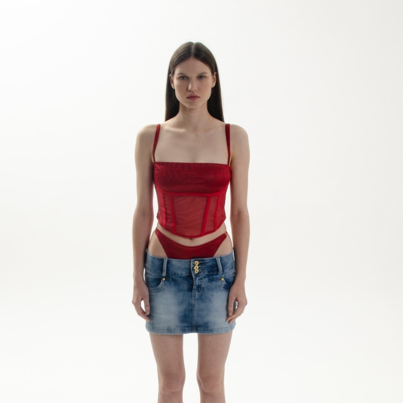 Thumbnail of Luscious Excess Red Semi-Sheer Top image