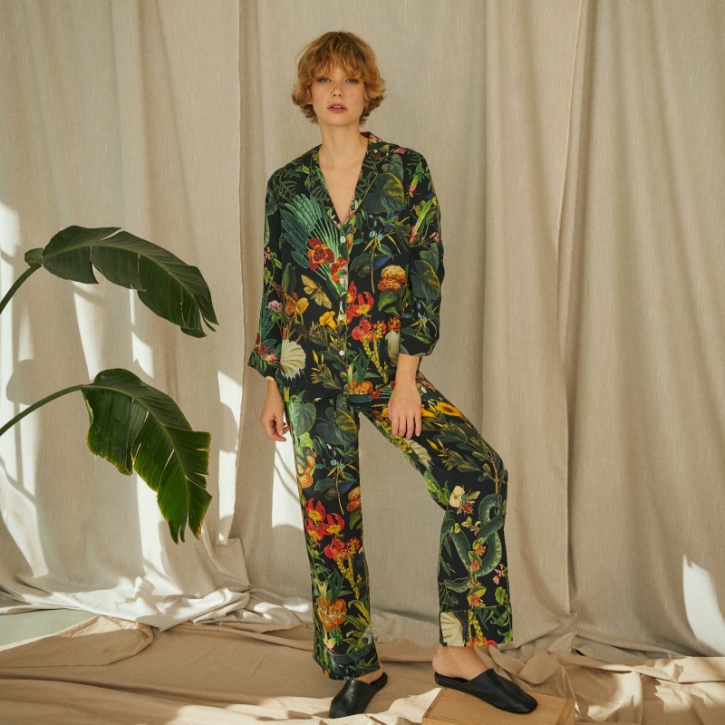 Lush Long Tencel Pyjama Set Gg PYJAMAS Wolf Badger